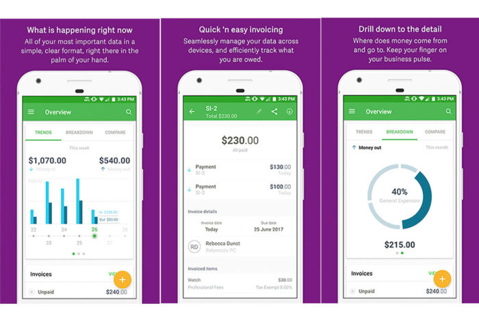 Sage Expenses & Invoices @ Android.  Designed for small business owners